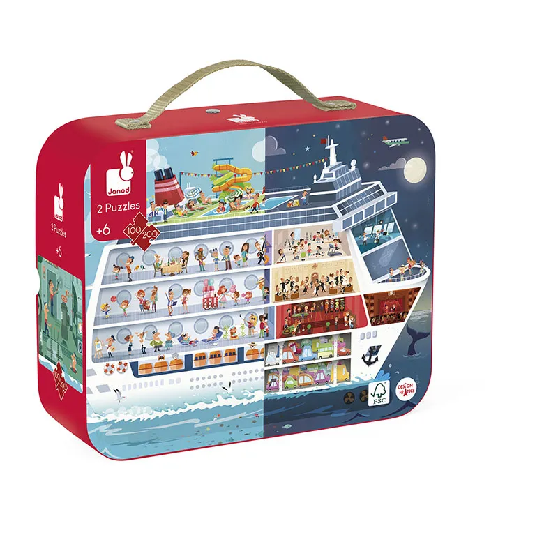 Valisette 2 Puzzles Bateau de croisière 100/200pcs - 6+-3