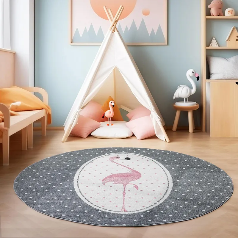 Tapis rond Flamant Rose - Plusieurs dim. dispos-5