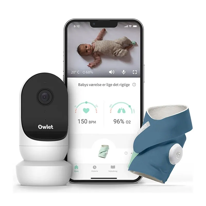 Babyphone Owlet Monitor Duo 2 Smart Sock 3+Caméra HD 2 - Bleu Nuit-0
