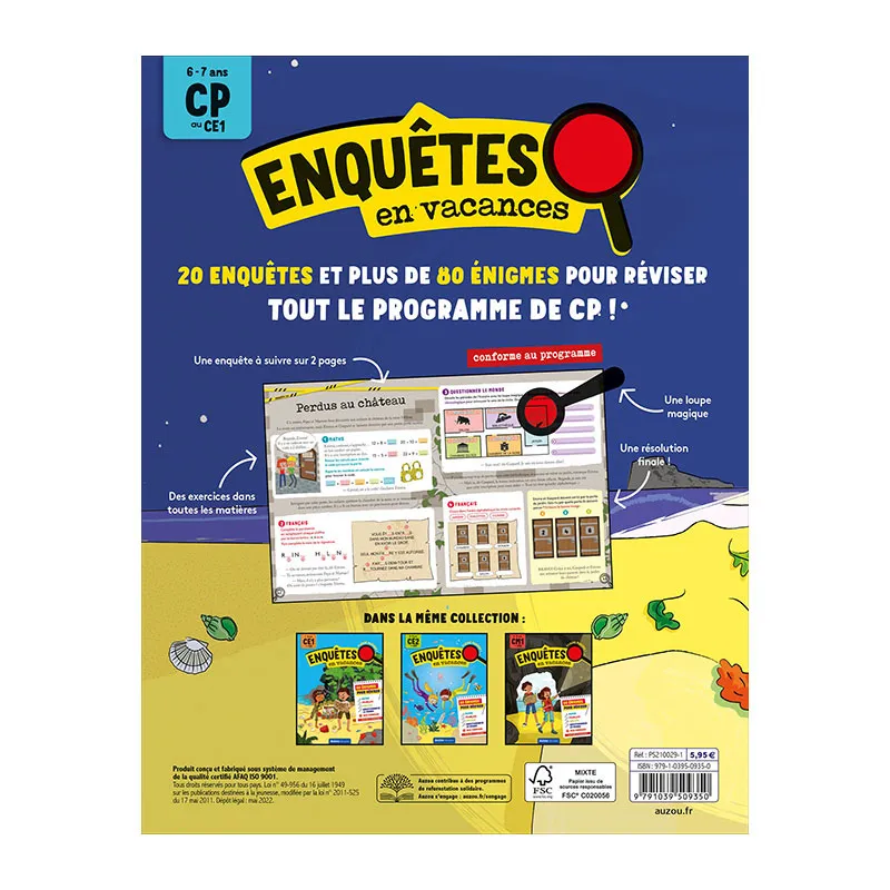 Enquêtes en vacances Du CP au CE1 - 6+-3