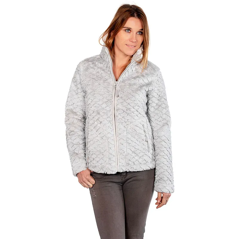 Veste polaire col montant Madine Scale Femme - Blanc neige-1