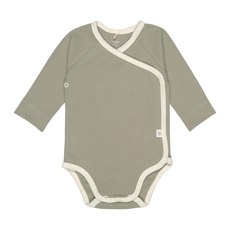 2 bodies ML Coton BIO Ouverture devant - Bleu/Olive-8