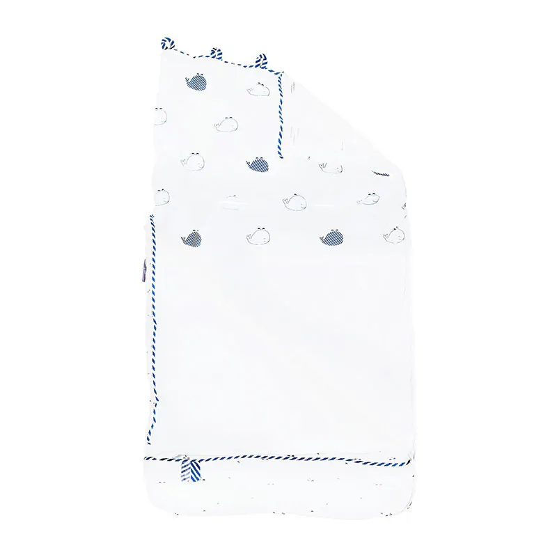 Nid d'ange Baleine Bleu/Blanc - 77x43cm-1