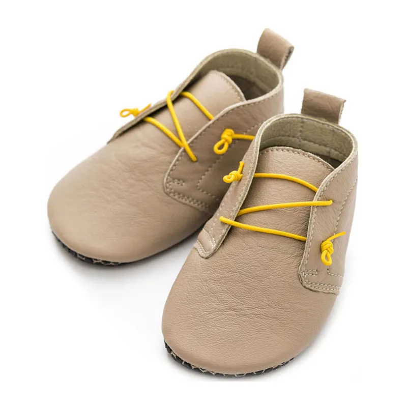 Chaussons souple Barefoot Cuir Basic II - Beige-0
