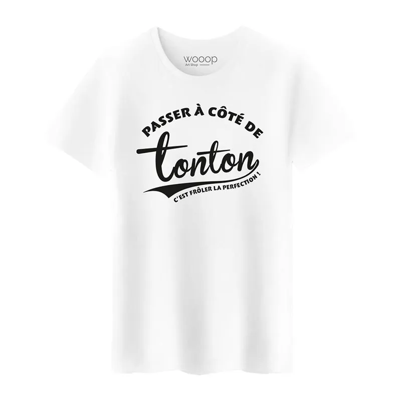 T-shirt Homme Passer à côté de tonton BIO - Blanc-0