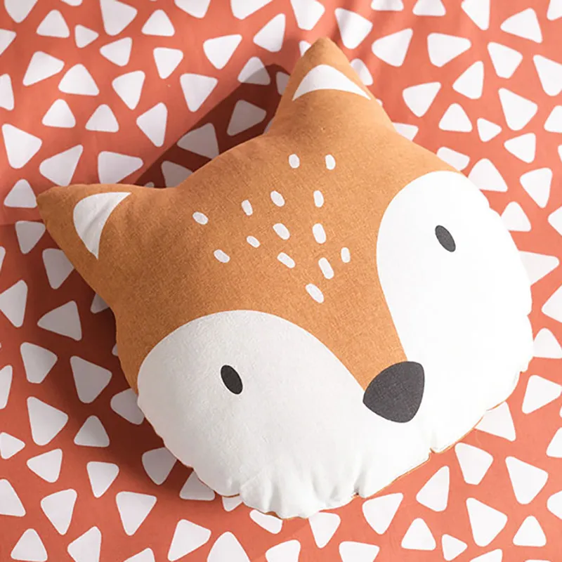 Coussin rond coton Renard Orange - 40x40cm-0