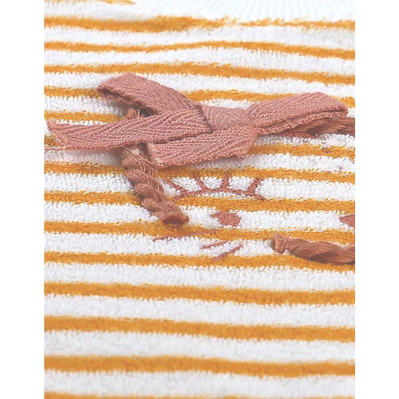 Sweat Rayures BIO - Ocre/Blanc-5