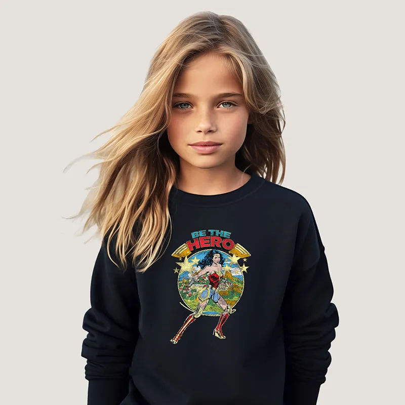 Sweat Fille Wonder Woman Be the Hero - Navy-0