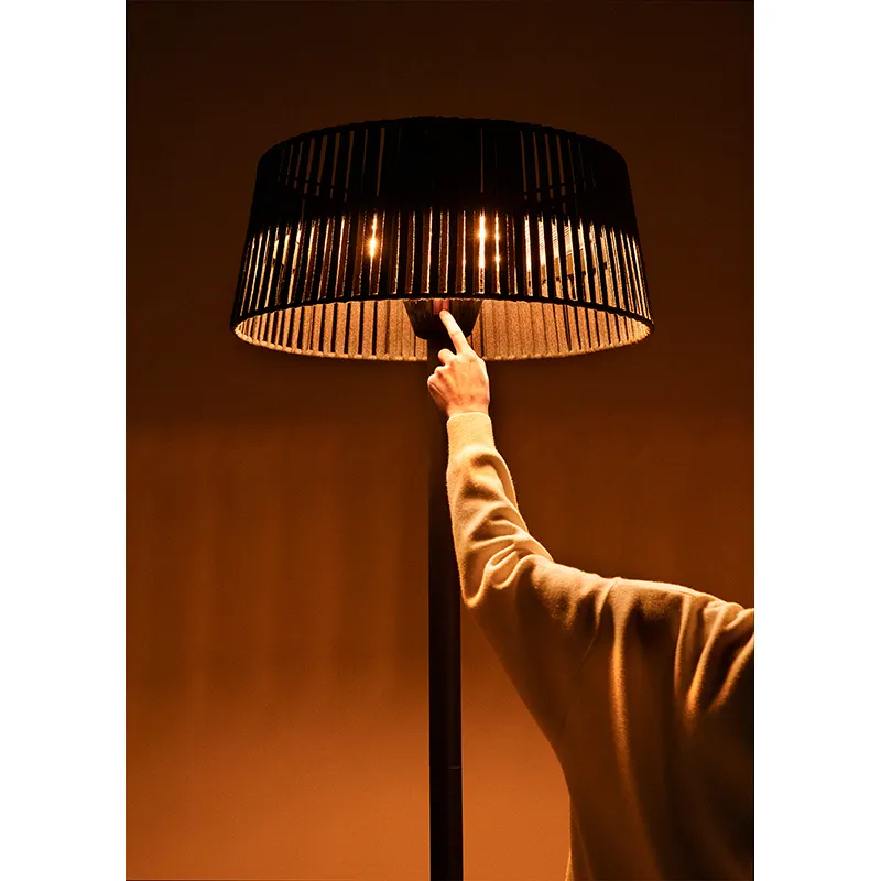 Lampe pied chauffage infrarouge - Noir-3