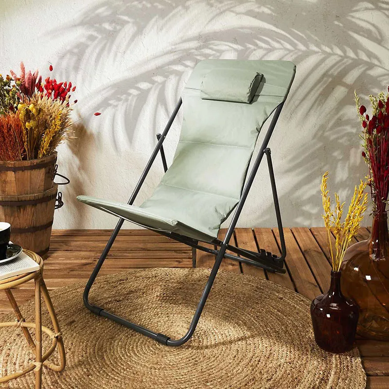 Transat pliable Corfu Vert Kaki - 82x93x56cm-0
