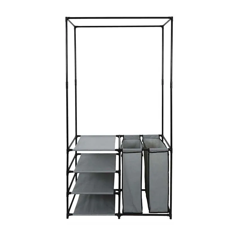 Portant dressing ouvert Noir/Gris - 87x43.5x163.5cm-2