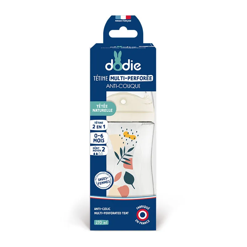 Biberon Tétine Multi-Perforée 270ml Rose - 0m+-1