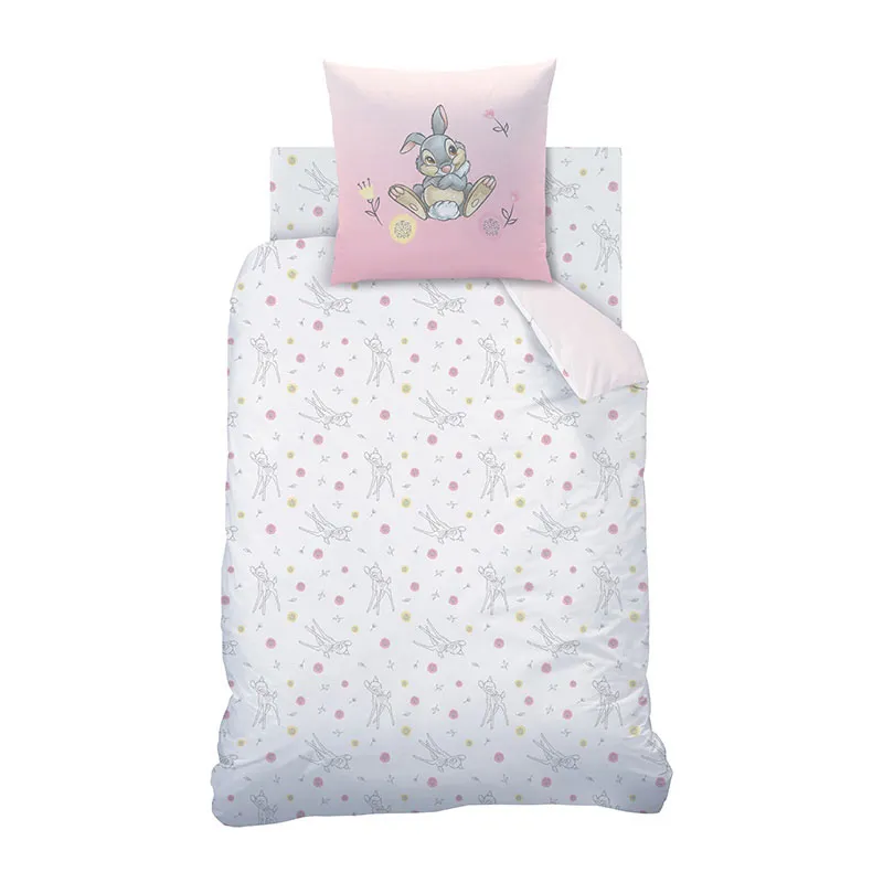 Parure 2pcs Bambi fleurs Rose - 140x200cm-2
