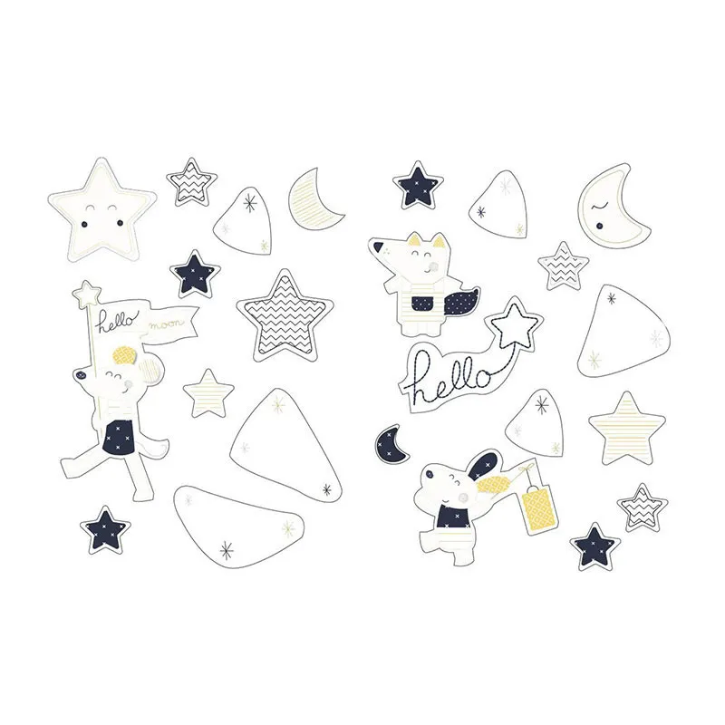 Stickers muraux Hello Bleu/Blanc -70x50cm-0