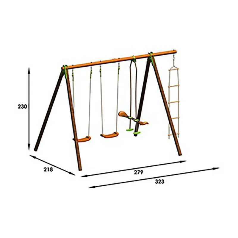 Portique bois 2,30m 4 Agrès Deko - 3+-5