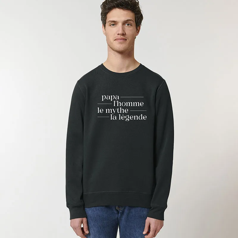 Sweat Homme Papa mythe légende - Noir-0