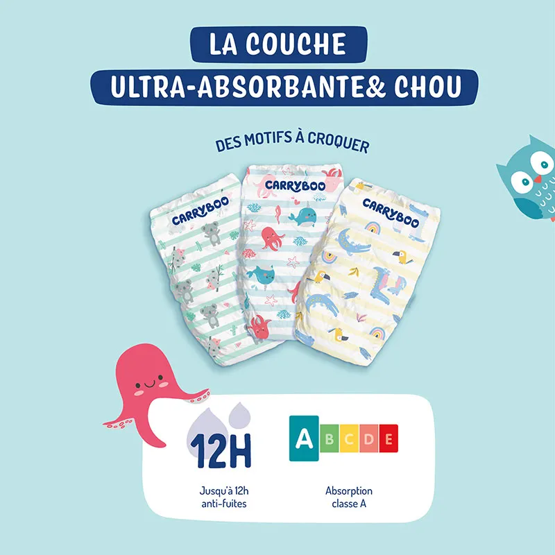 Couches Peaux Sensibles Naturelles T4/7-18kg - 132 couches-3