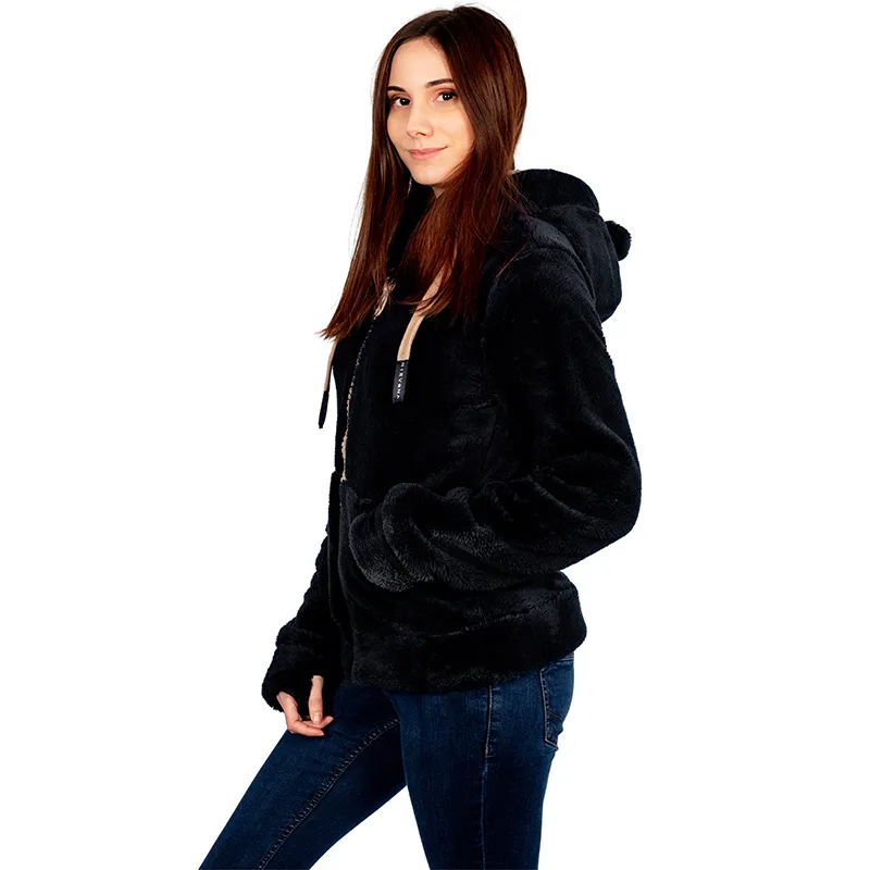 Veste polaire à oreilles Star Femme - Noir/Camel - NIRVANA-3