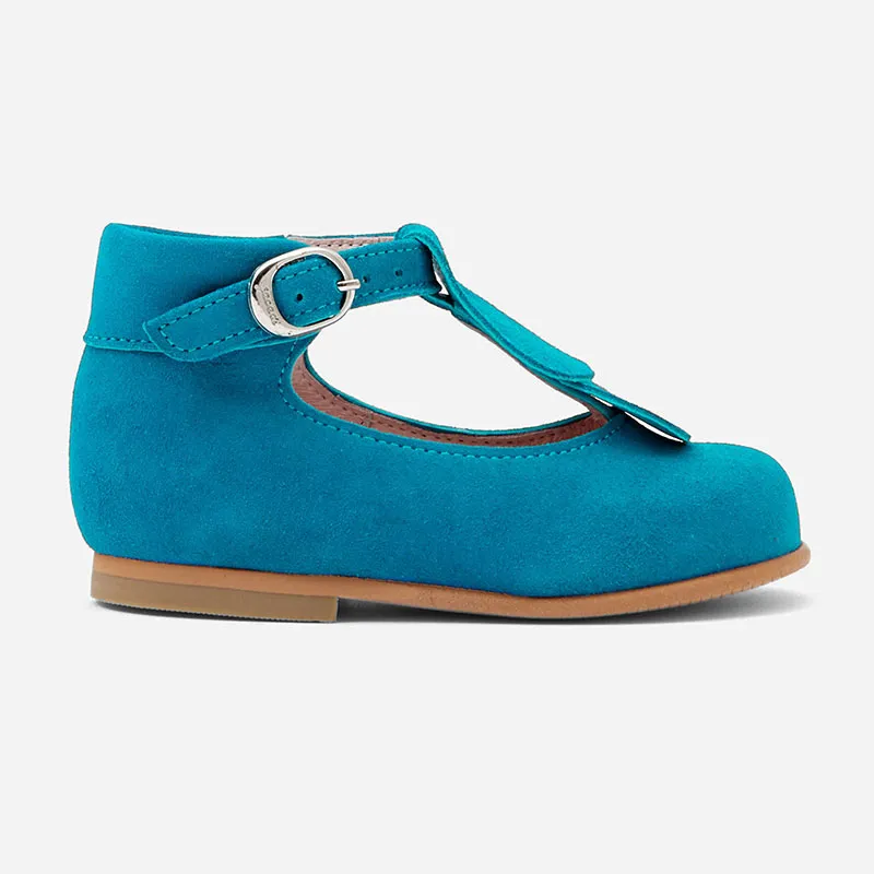 Salomés Doriane Bébé Cuir - Bleu Turquoise - JACADI-0