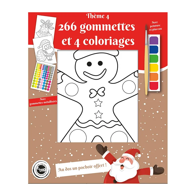 Kit Coloriage & Gommettes Noël Thème 4 - 4pcs-0