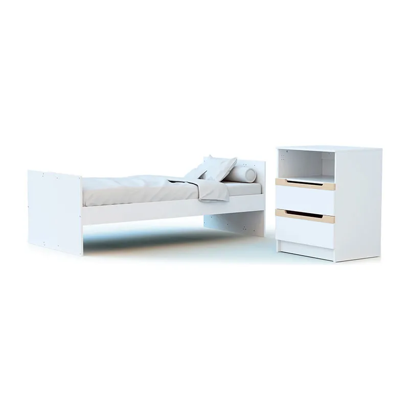 Chambre Évolutive Carroussel Blanc/Hêtre - 176x70x94cm-2