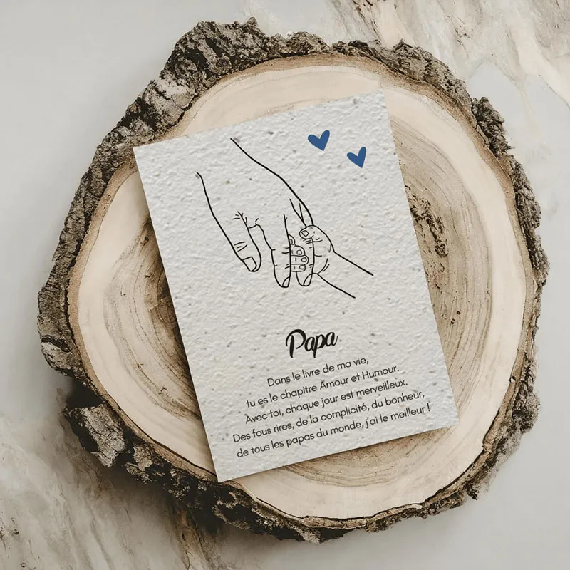 Carte à planter Chapitre Papa Mélange de fleurs + enveloppe kraft-3