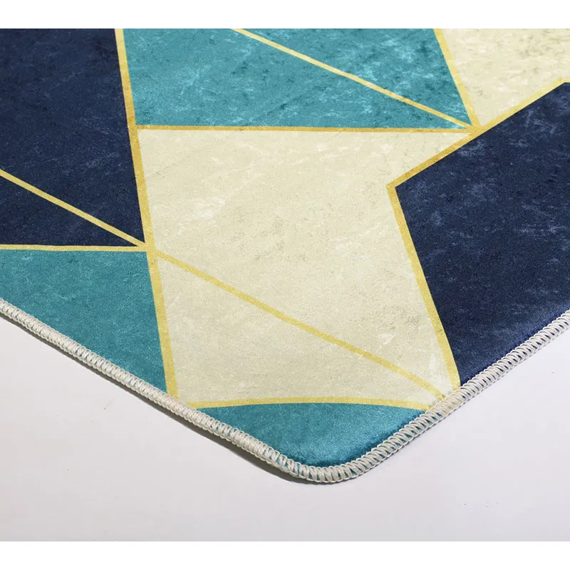 Tapis Triangle Bleu/Beige-2