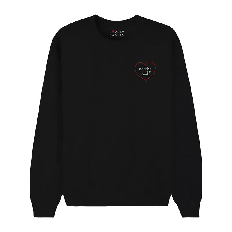 Sweat Homme Daddy cool coeur - Noir-0