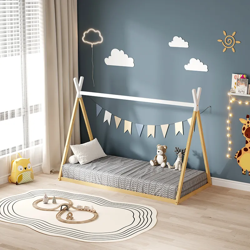 Lit Tipi Indie Blanc/Bois-0