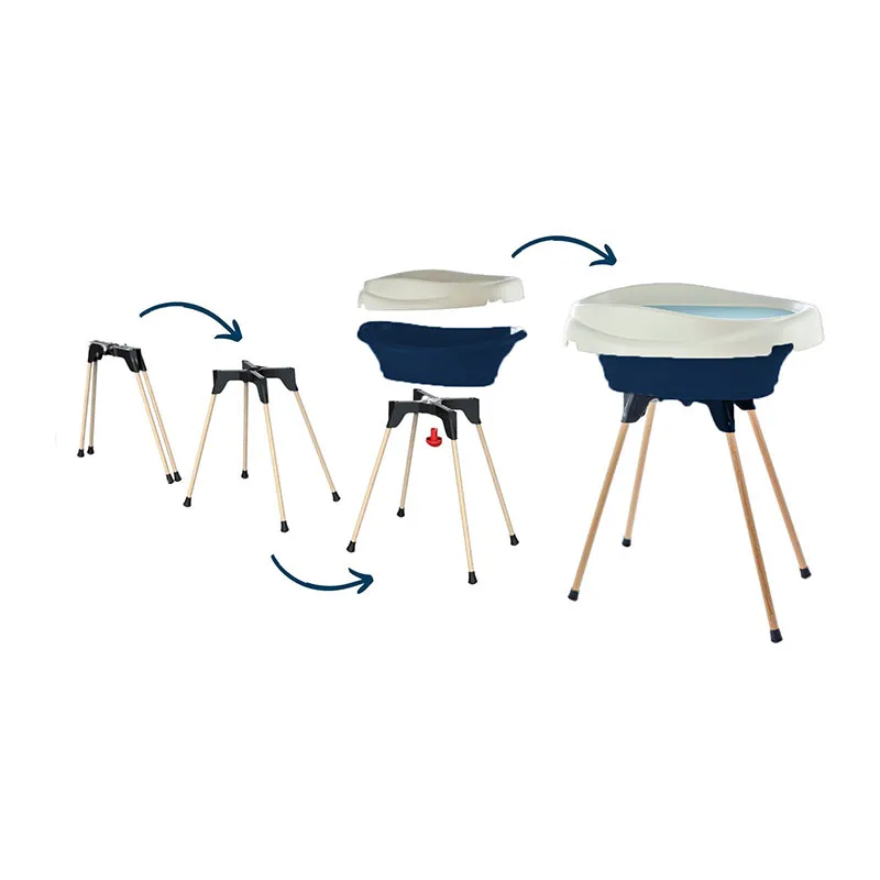 Pack plan à langer et baignoire Vasco - Bleu océan-4