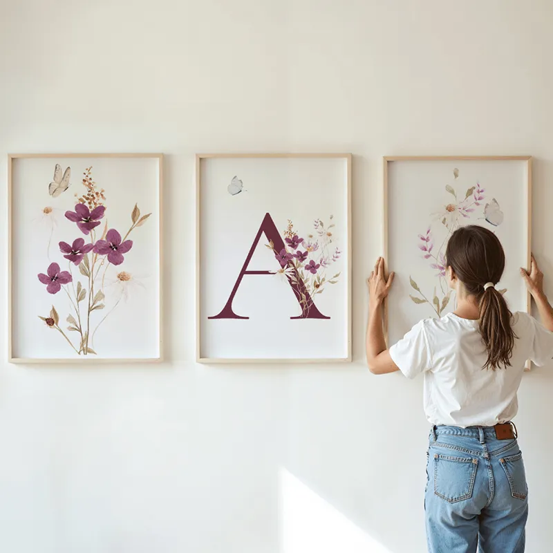 Trio d'affiches A3 - Mes Jolies Fleurs + Lettres personnalisables-0
