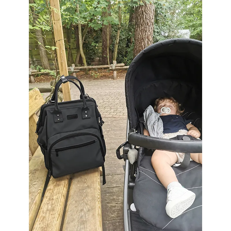 Sac à langer Noir - 26x40x17m-5