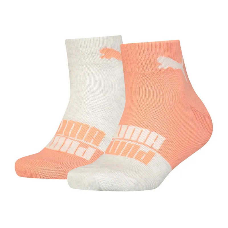 2 paires de chaussettes trois-quarts Colour block Enfant Puma - Pêche-0