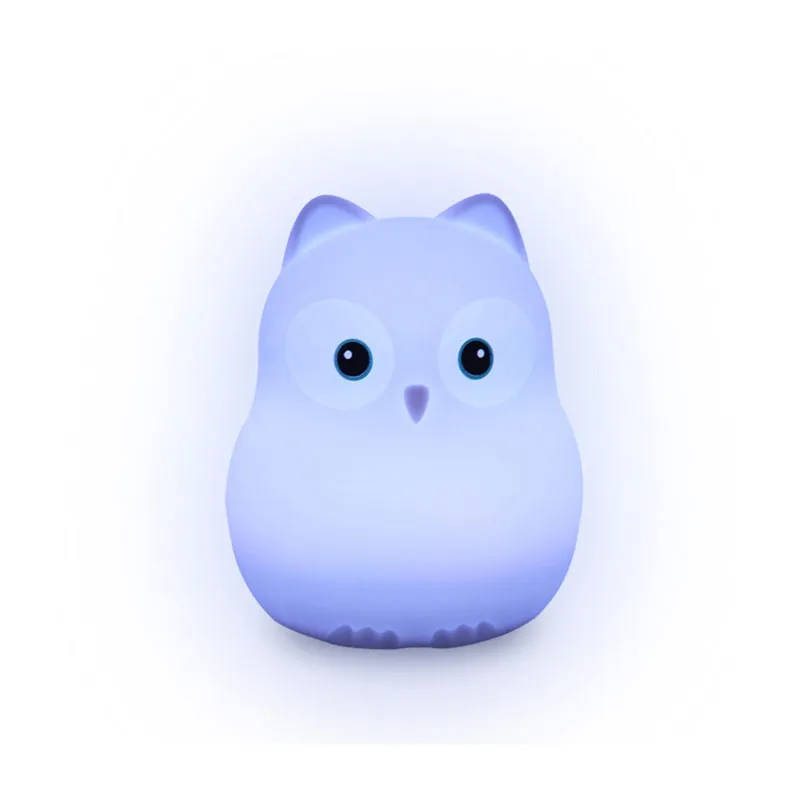 Veilleuse silicone USB Chouette 8 couleurs - 10x12cm-3
