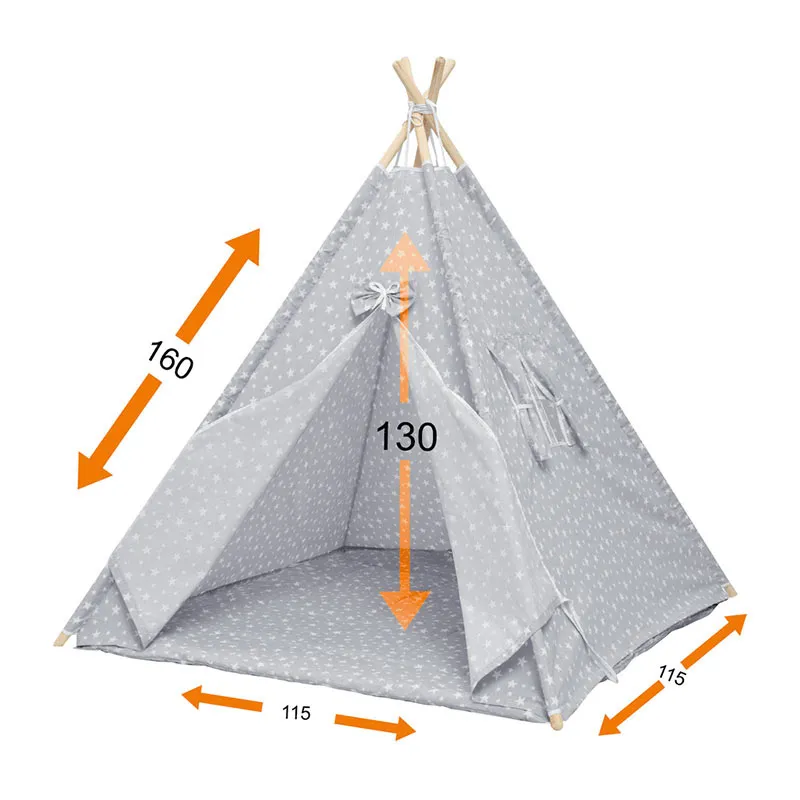 Tipi Étoile Gris - 110x140cm-3