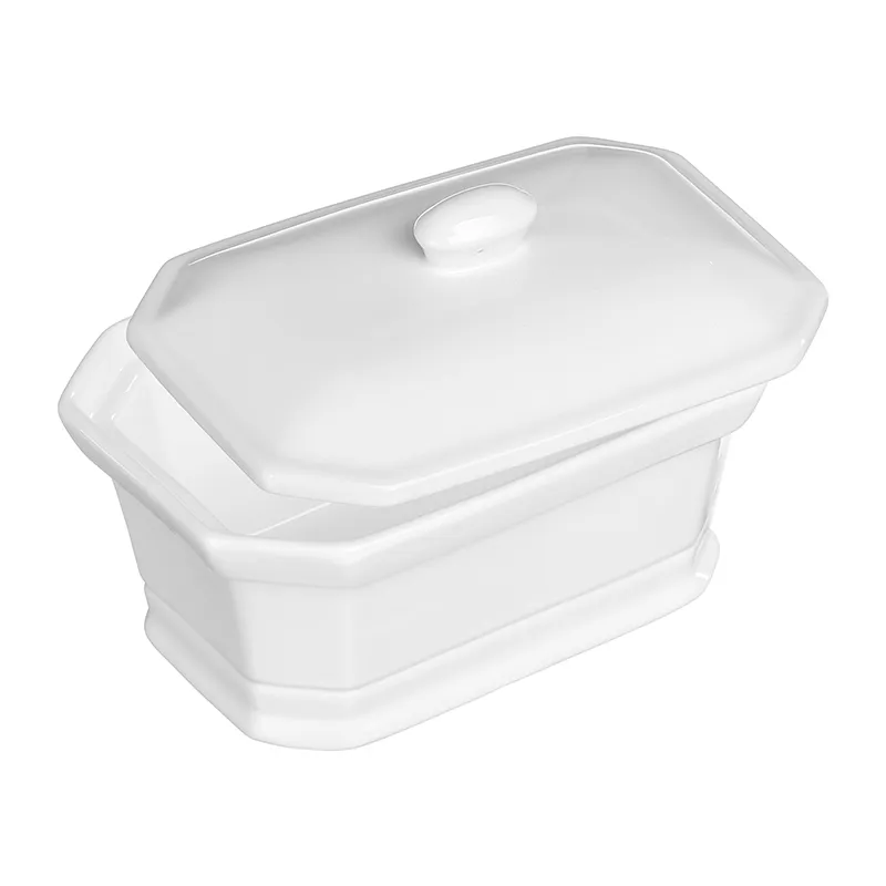 Terrine à foie gras Céramique Blanc - 17x12x11cm-0