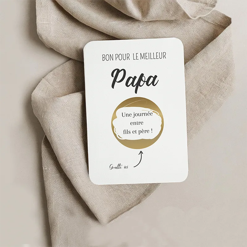 Carte à gratter A6 - Bon pour Papa-0