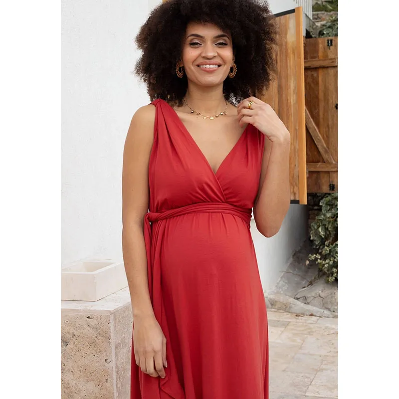 Robe de grossesse Romane Envie de Fraise - Tomette - ENVIE DE FRAISE-2
