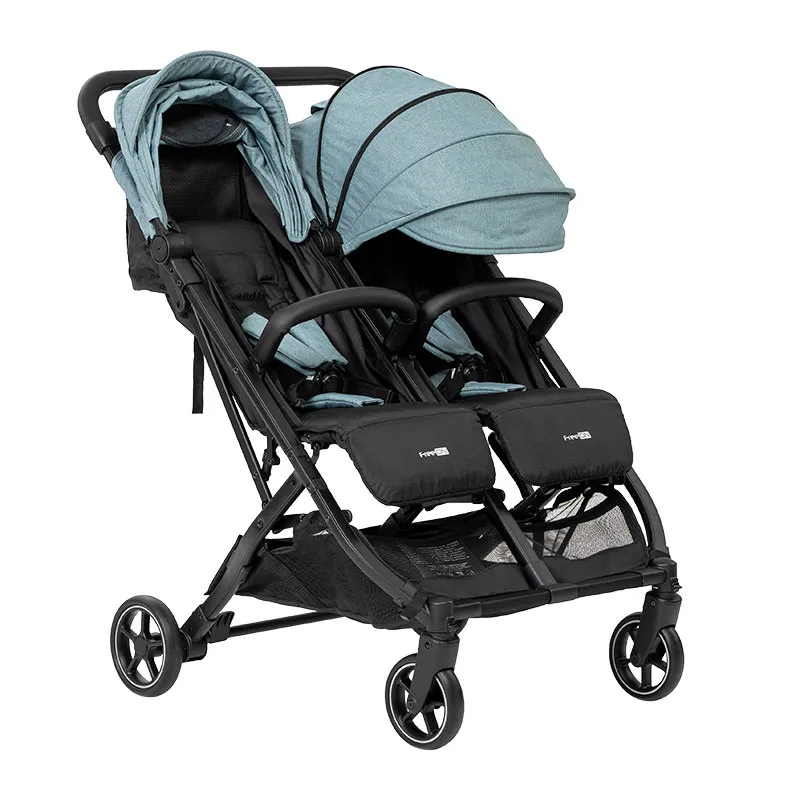 Poussette double Action Twin Black/Dusty Green - 0m+-1