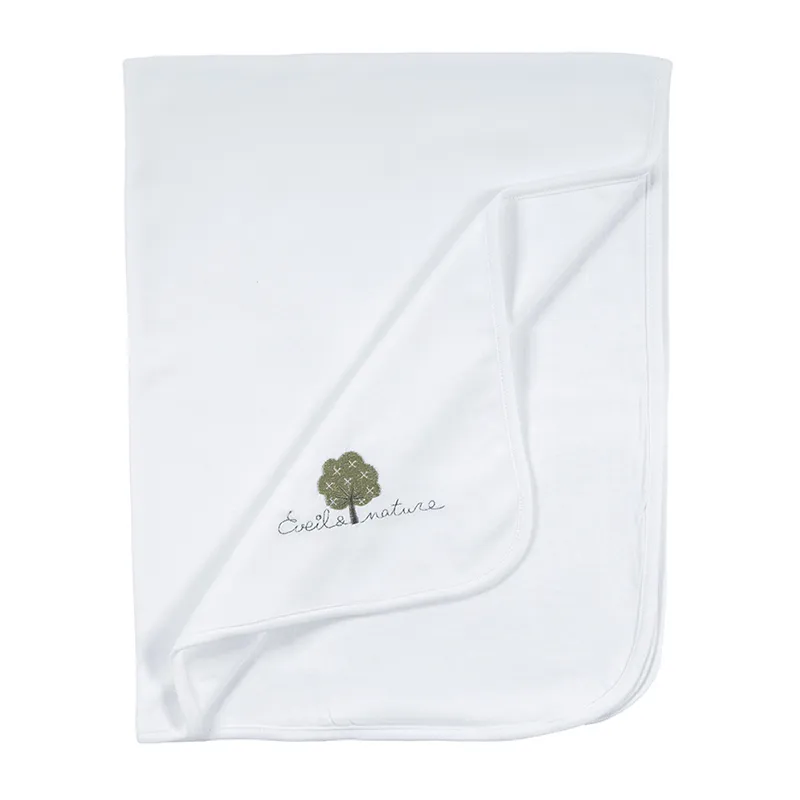 Plaid Coton BIO Blanc - 75x100cm-1