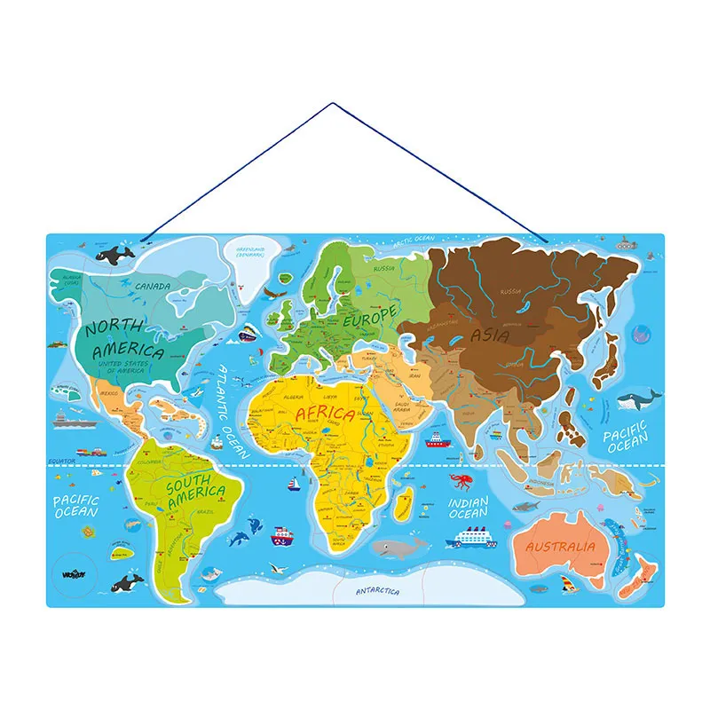 Puzzle Carte du monde Magnétique Anglais 91pcs - 4+-1