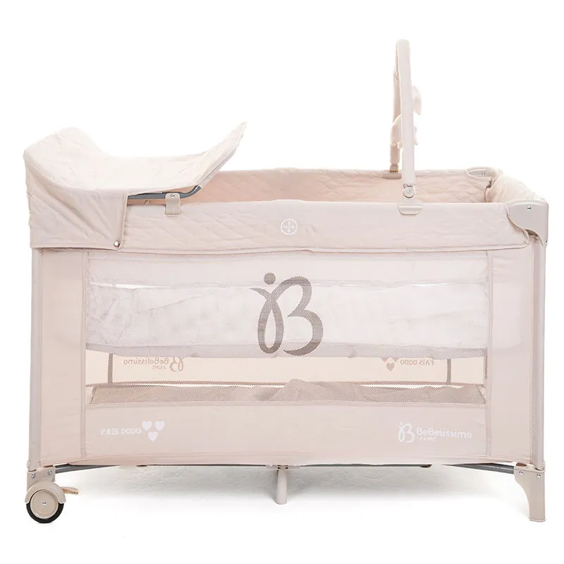 Lit parapluie avec table à langer & jouets Beige - 0m+-1