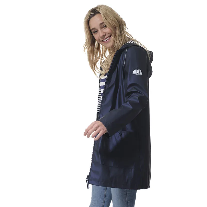 Ciré 3/4 zippé à capuche  femme Laurella - Marine-2