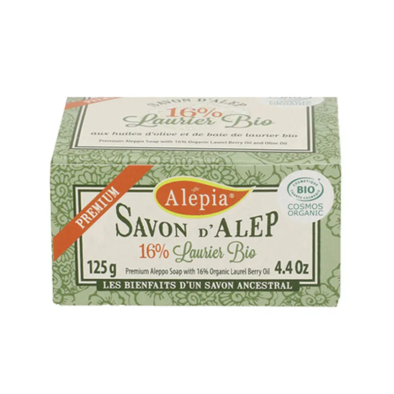 Savon d'Alep premium 16% Laurier BIO - 125g-1