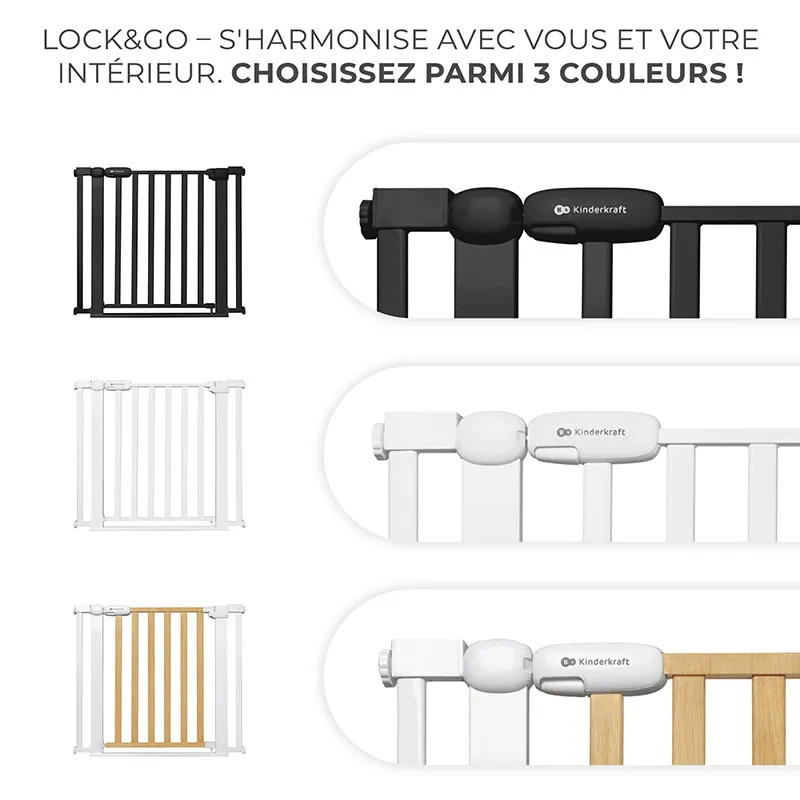 Barrière de sécurité Lock&Go Noir - 75-103cm-1