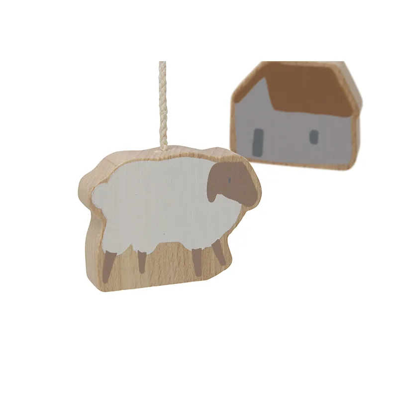 Mobile Bébé Bois Ferme - 20x20cm-5