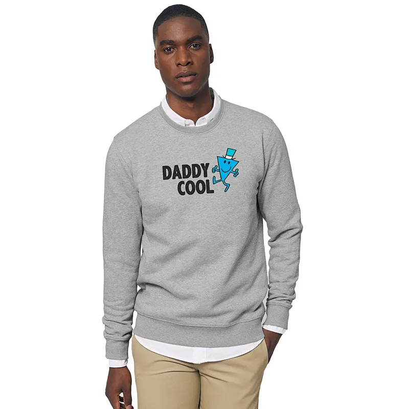 Sweat Homme Daddy cool face 2 - Gris Chiné-0