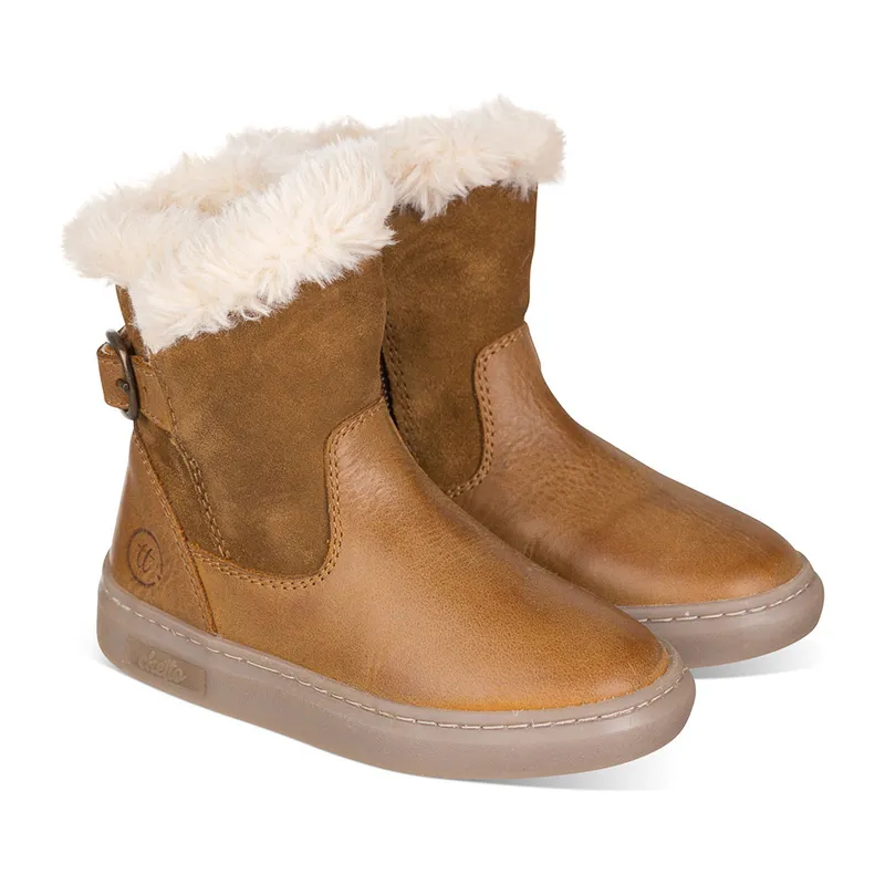 Bottines fourrées zippées Lilou Cuir - Camel-2