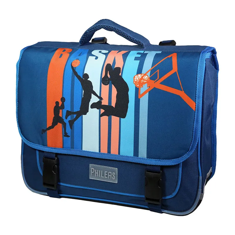 Cartable Phileas Basket Bleu - 38x35cm-1