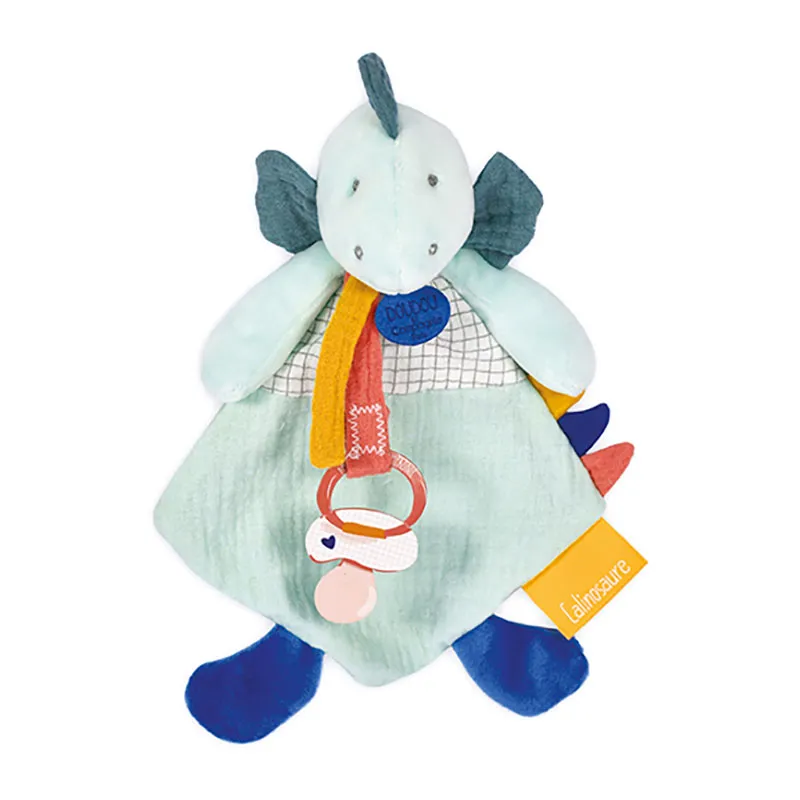 Doudou attache-sucette Filou Les Calinosaures - 23cm-1